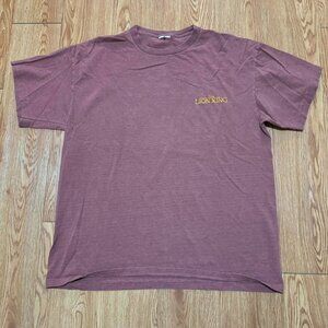 Vintage 90s Lion King Embroidered Striped‎ Single Stitch Shirt